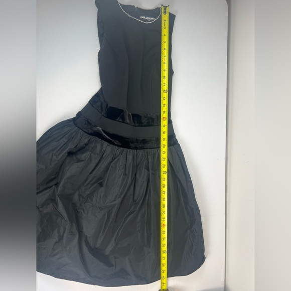 KARL LAGERFELD PARIS Women's Drop-Waist Velvet-Trim‎ Dress Size 2 - Picture 11 of 12